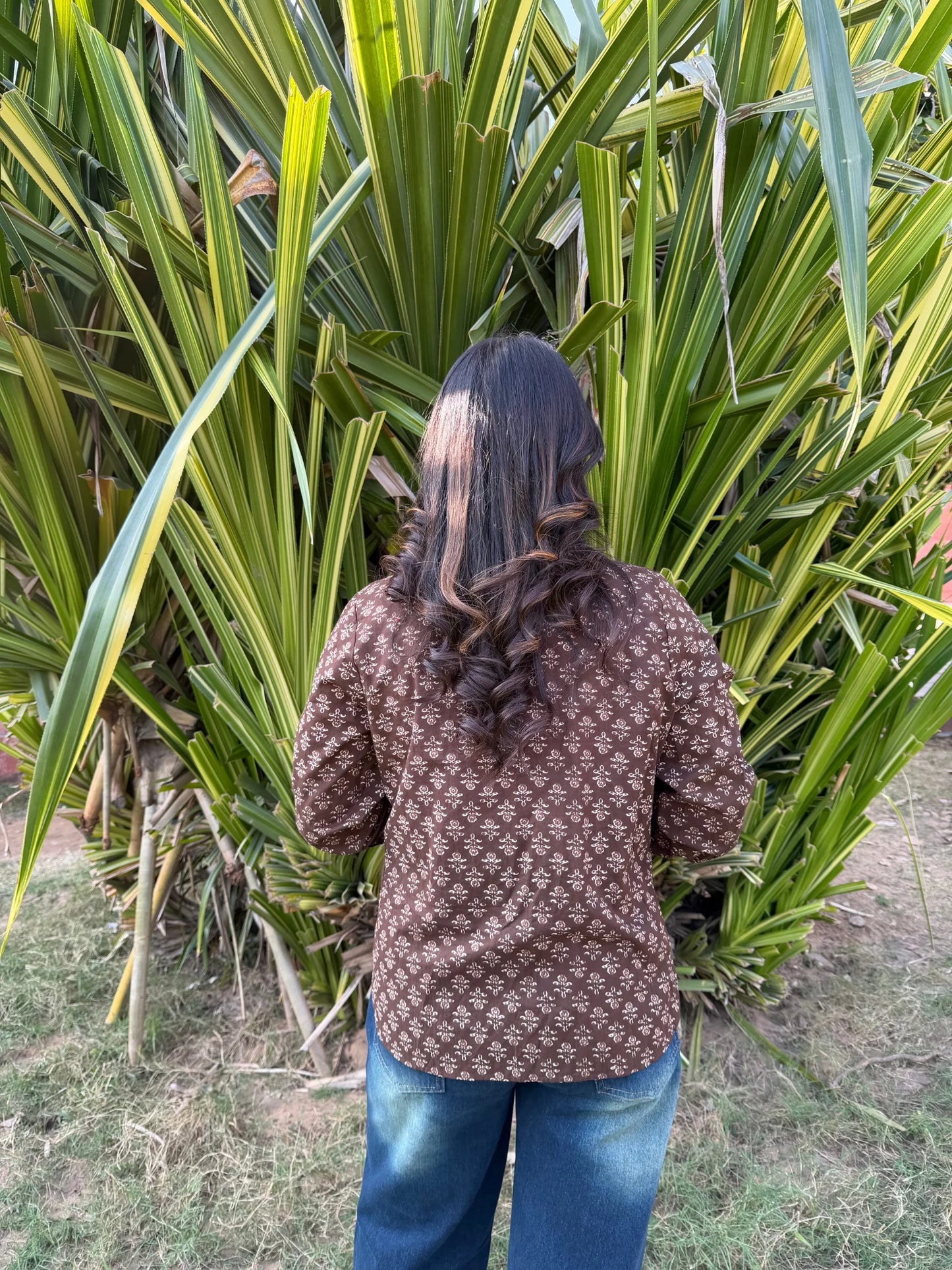 Rustic Floral Cotton Shirt