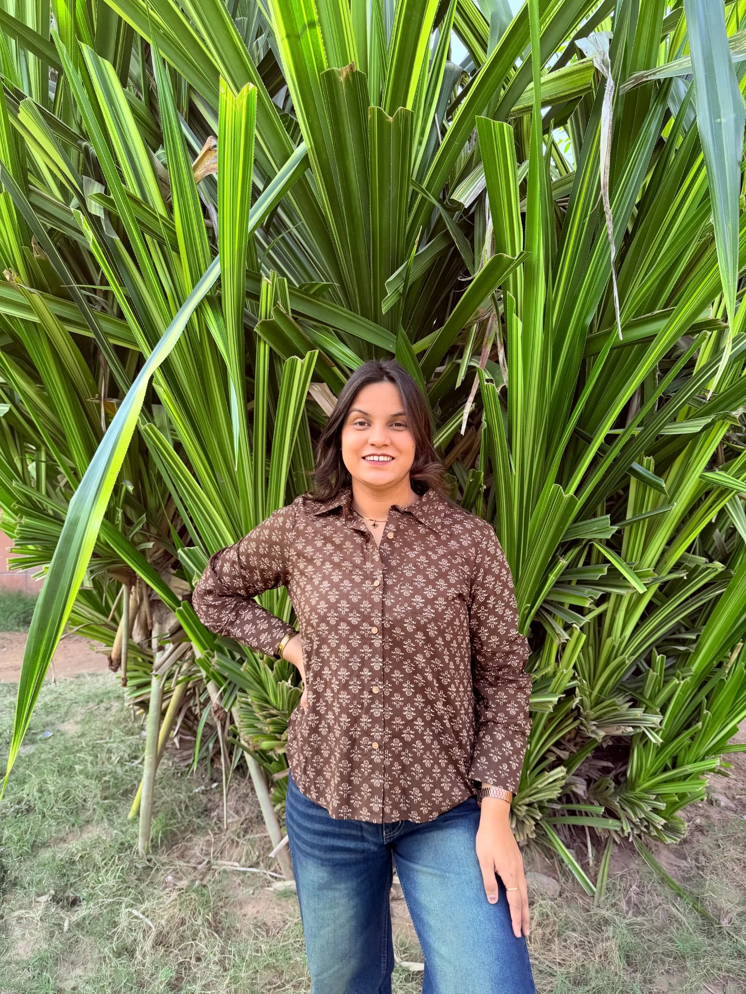 Rustic Floral Cotton Shirt