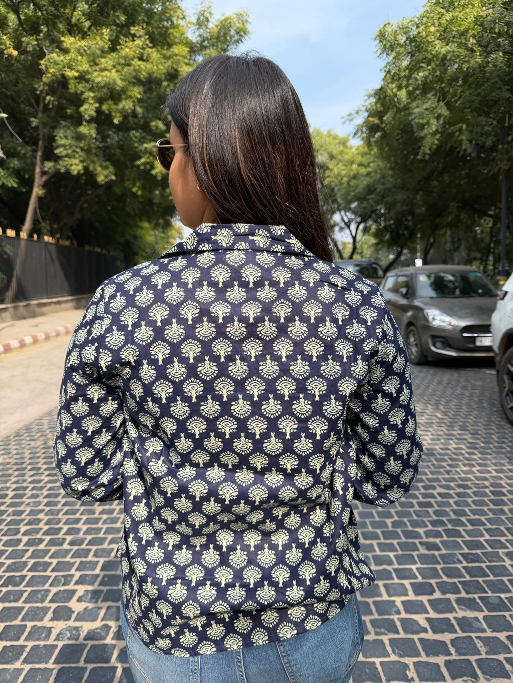 Blue Print Cotton Shirt