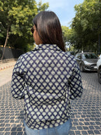 Blue Print Cotton Shirt