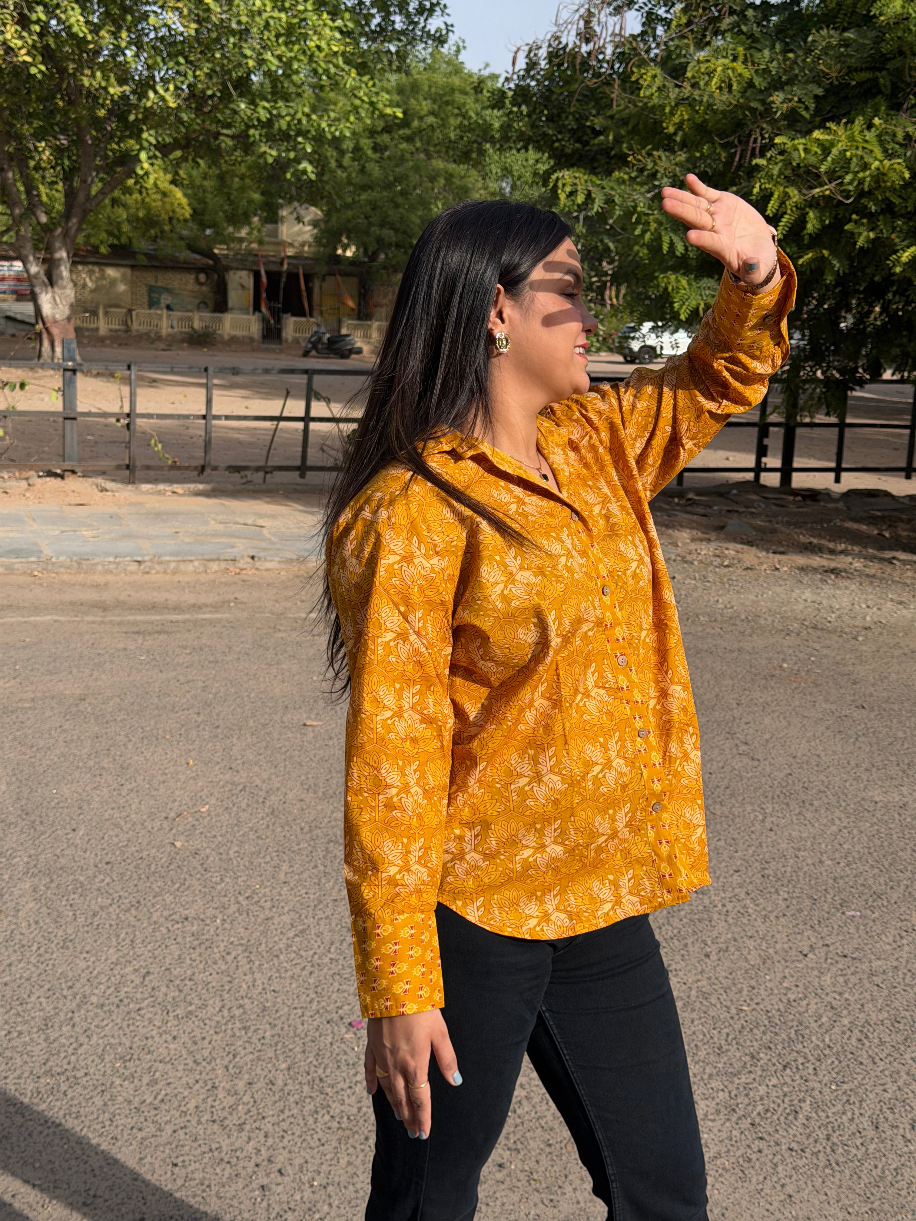 Mustard Grace Cotton Shirt