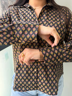 Mocha Print Cotton Shirt