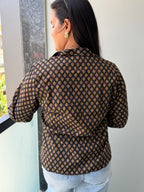 Mocha Print Cotton Shirt