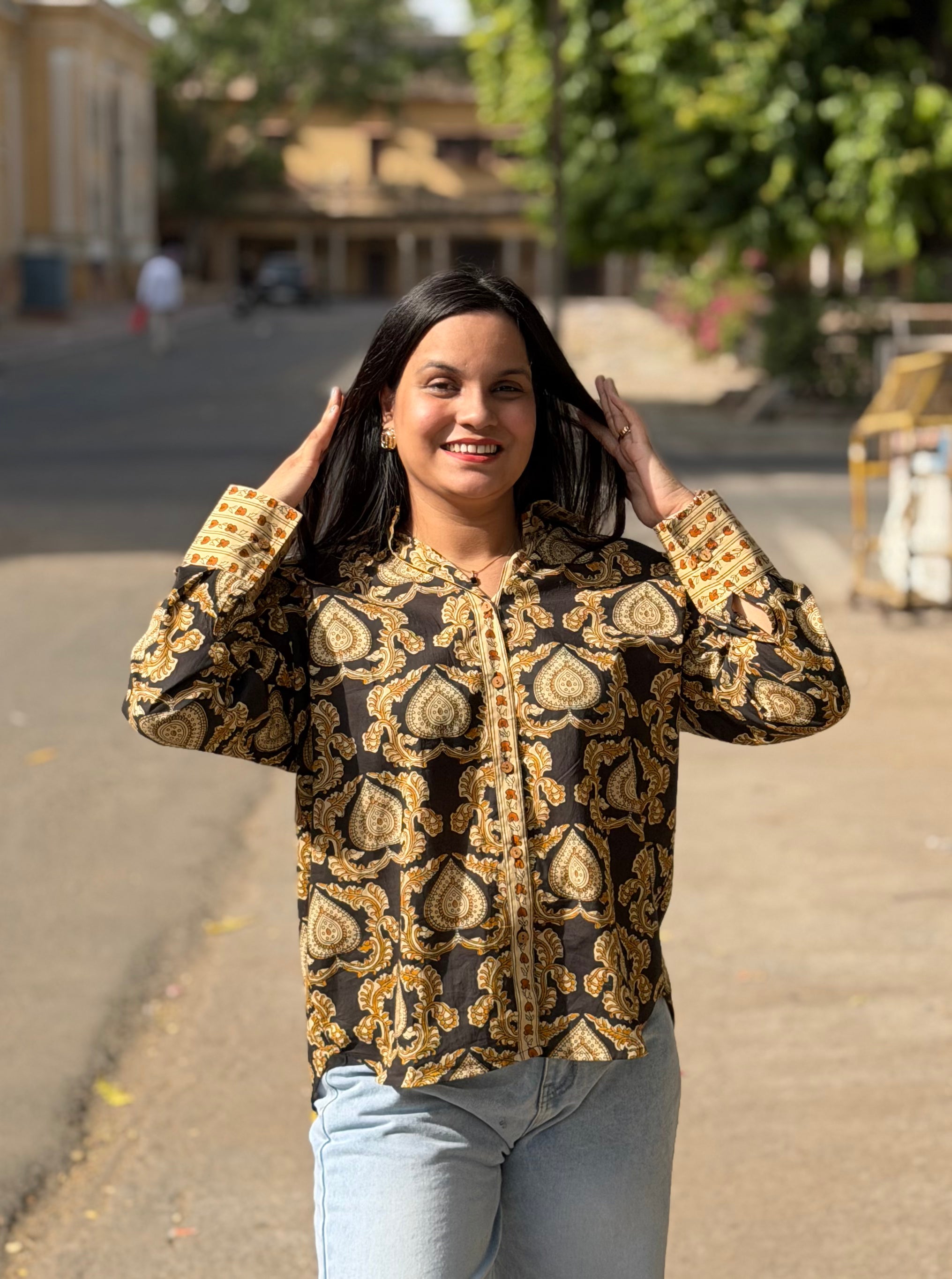 Rajwada Print Cotton Shirt